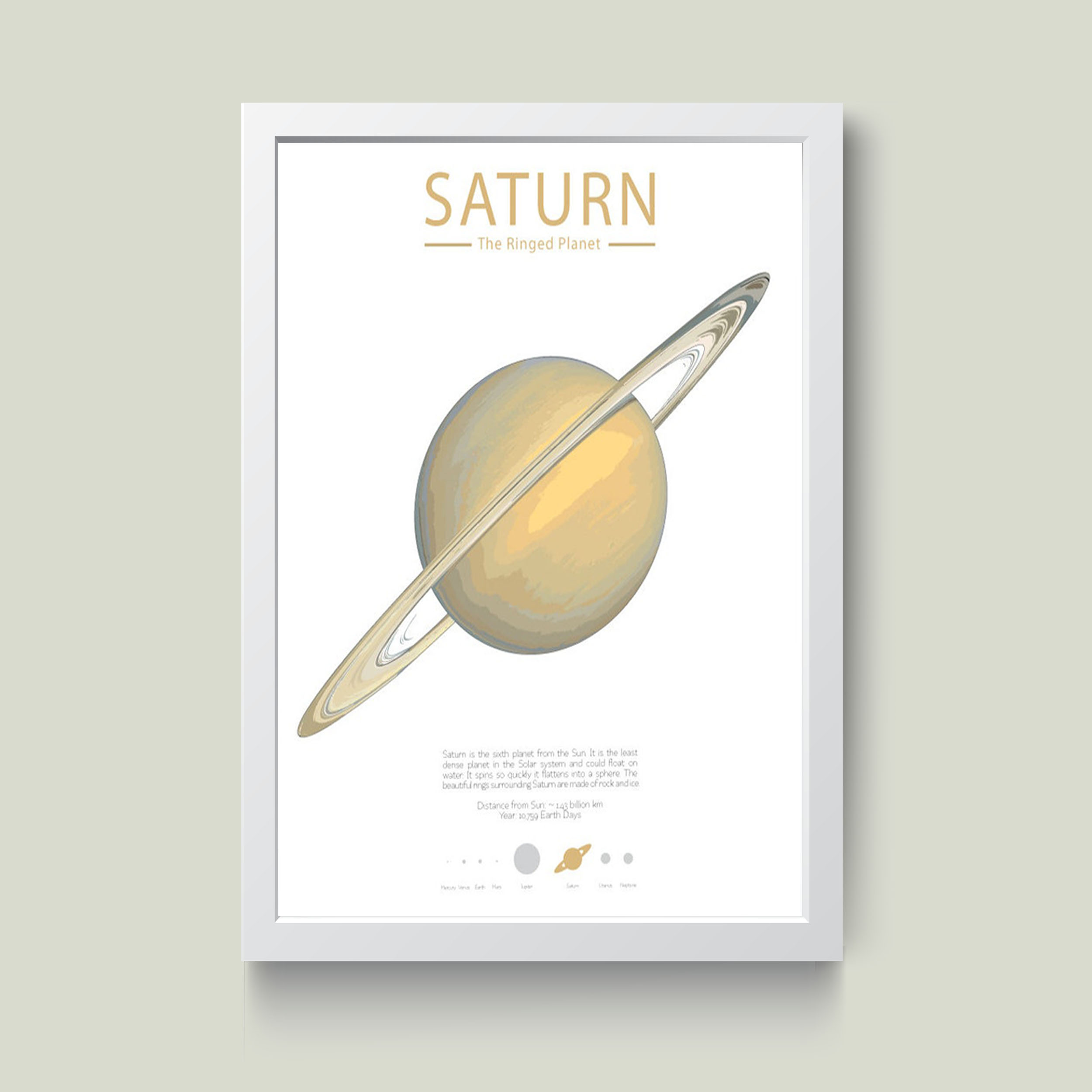 تابلو مدل Minimall زحل Saturn کدm2409-w