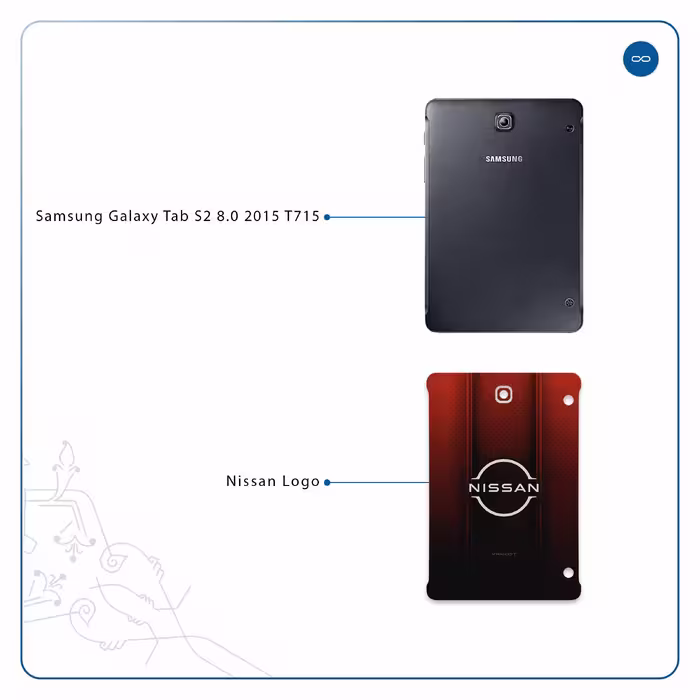 برچسب پوششی ماهوت مدل Nissan-Logo مناسب برای تبلت سامسونگ Galaxy Tab S2 8.0 2015 T715