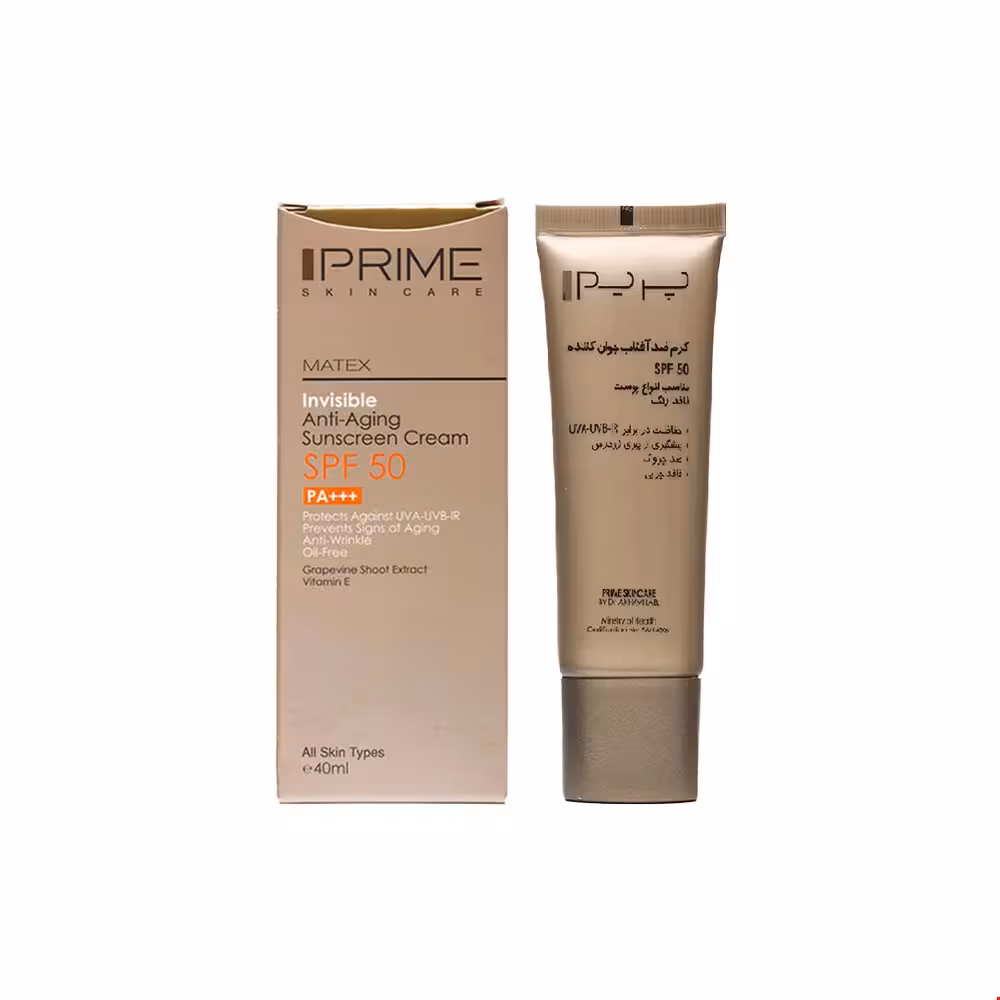 کرم ضدآفتاب جوان‌کننده SPF50 پرایم 40 میلی لیتری