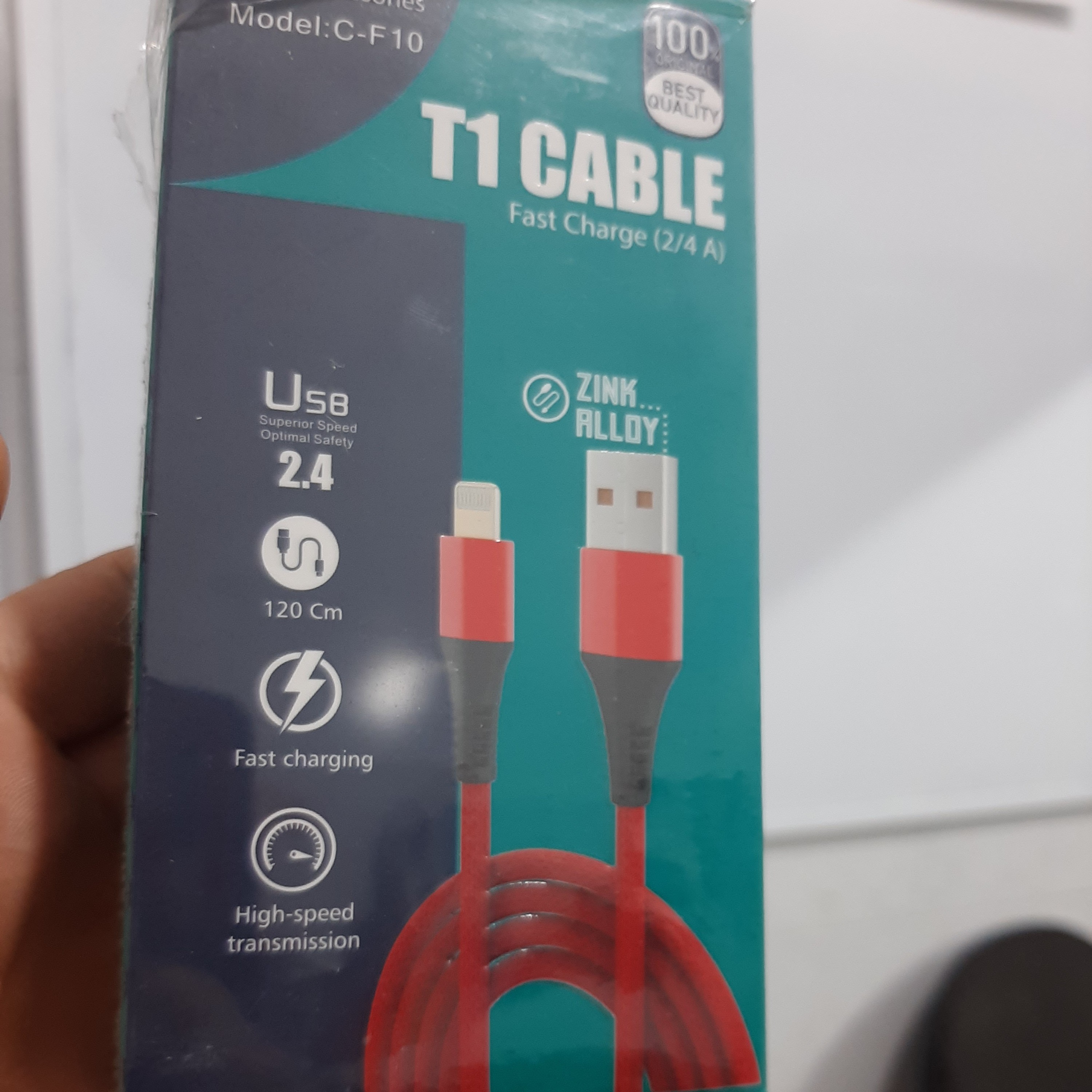 کابل فست شارژر تایپ سی مدل T1 C-F10