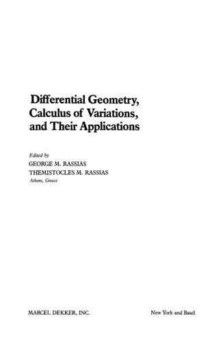 خرید و دانلود نسخه کامل کتاب Differential Geometry, Calculus of Variations, and Their Applications [some pages only]