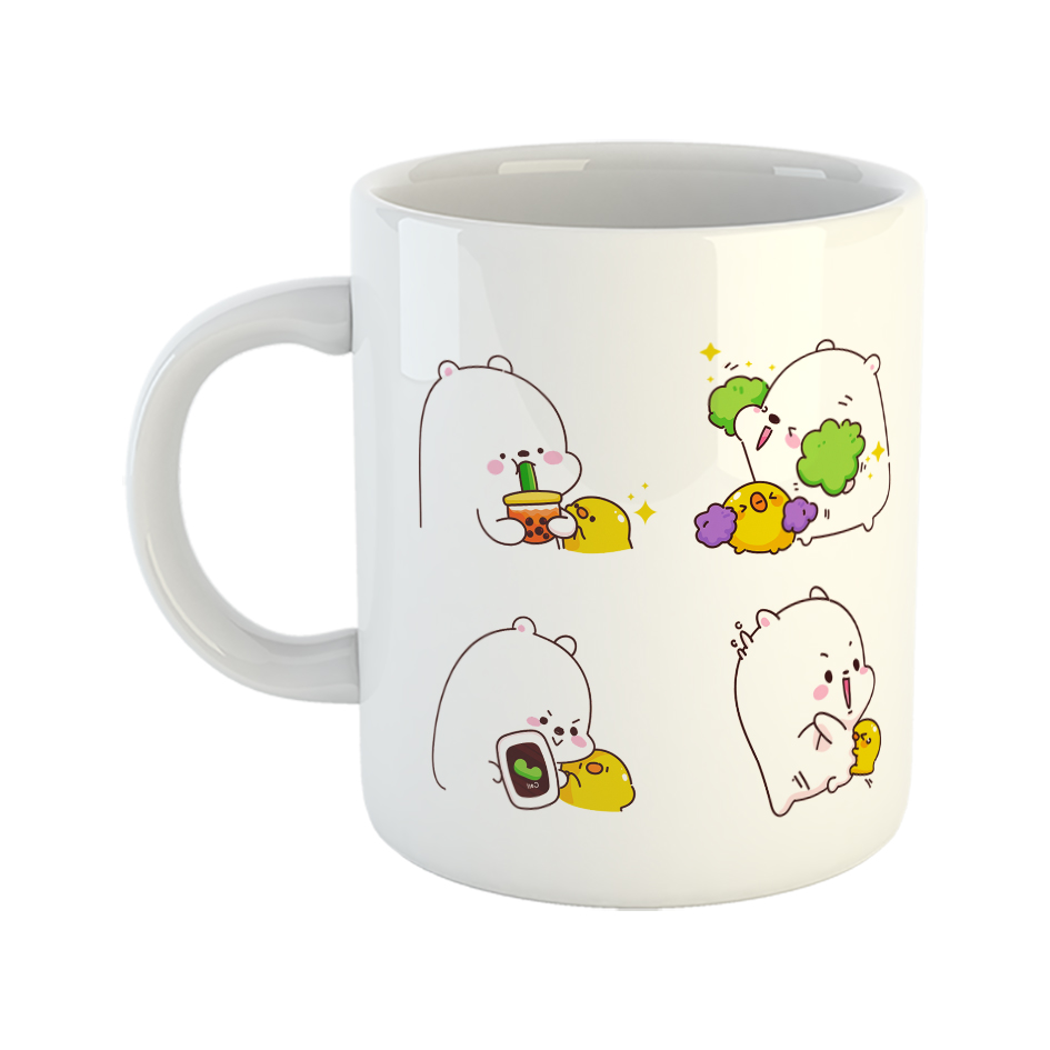 ماگ مدل خرس و جوجه کوچولوی بازیگوش