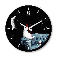 ساعت دیواری بزرگ راویتا طرح ماه و گربه کد 3631