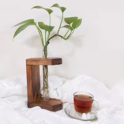 گلدان دکوری مدل چوبی C