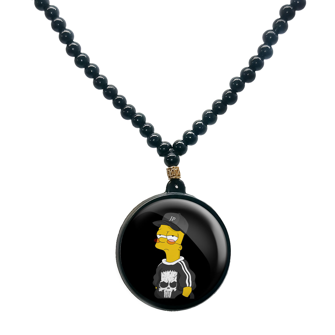 گردنبند پرمانه طرح سیمپسون ها کد pmd.21304 مدل دو طرفه