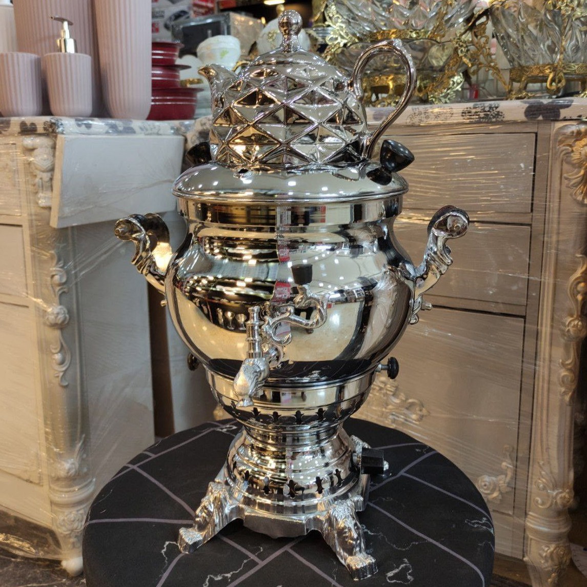 سماور ضیافت،6لیتری،بدون کوره،ضخیم