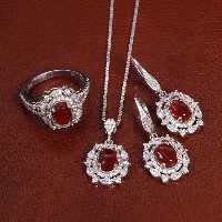 نیم ست عقیق زنانه کد 27927 - جواهری مشاهیر