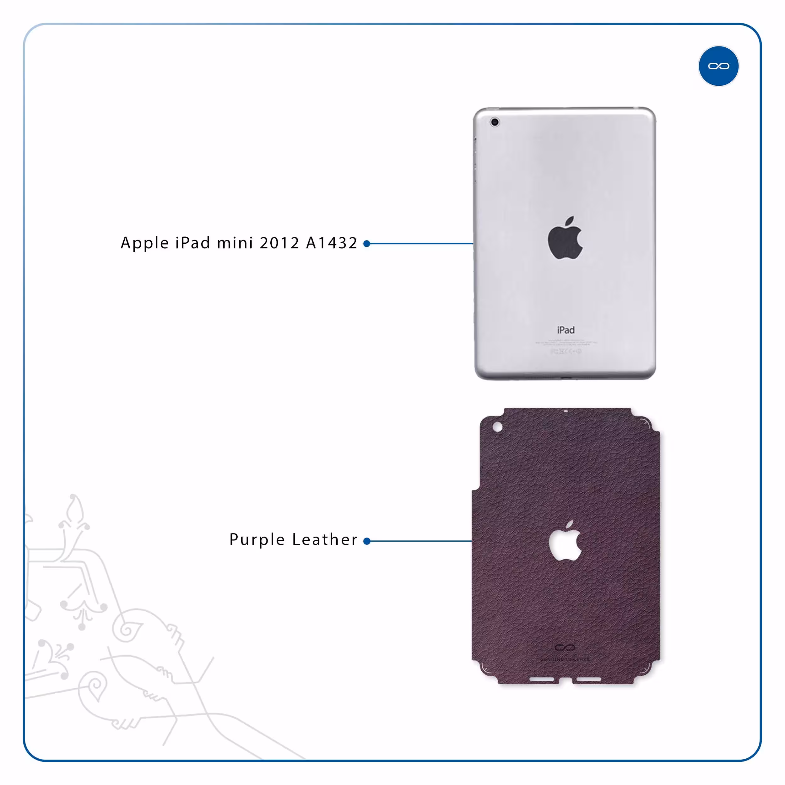 برچسب پوششی ماهوت مدل Purple-Leather مناسب برای تبلت اپل iPad mini 2012 A1432