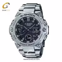ساعت مچی اورجینال مردانه کاسیو Casio دو زمانه نقره ای | نقره ای| مشکی| کد رفرنس جی شاک G-Shock GST-B400D-1ADR