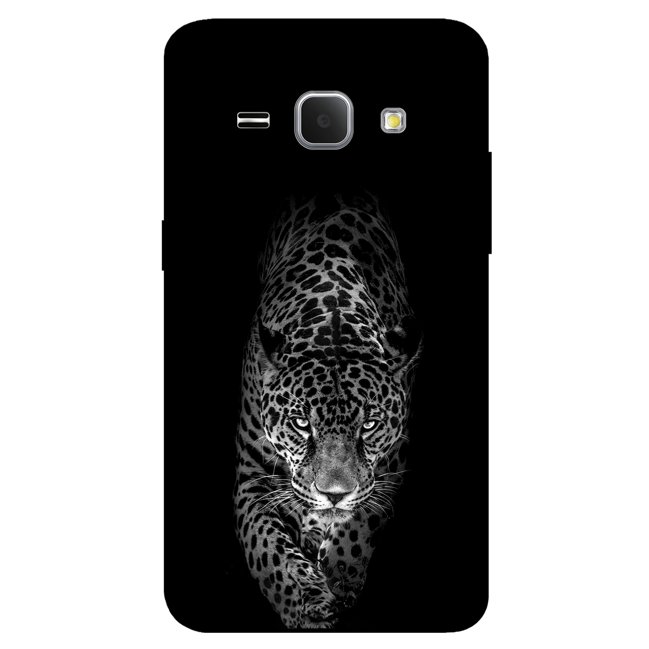 کاور مگافون طرح پلنگ مدل 1879 مناسب برای گوشی موبایل سامسونگ Galaxy J1 2016 / J120