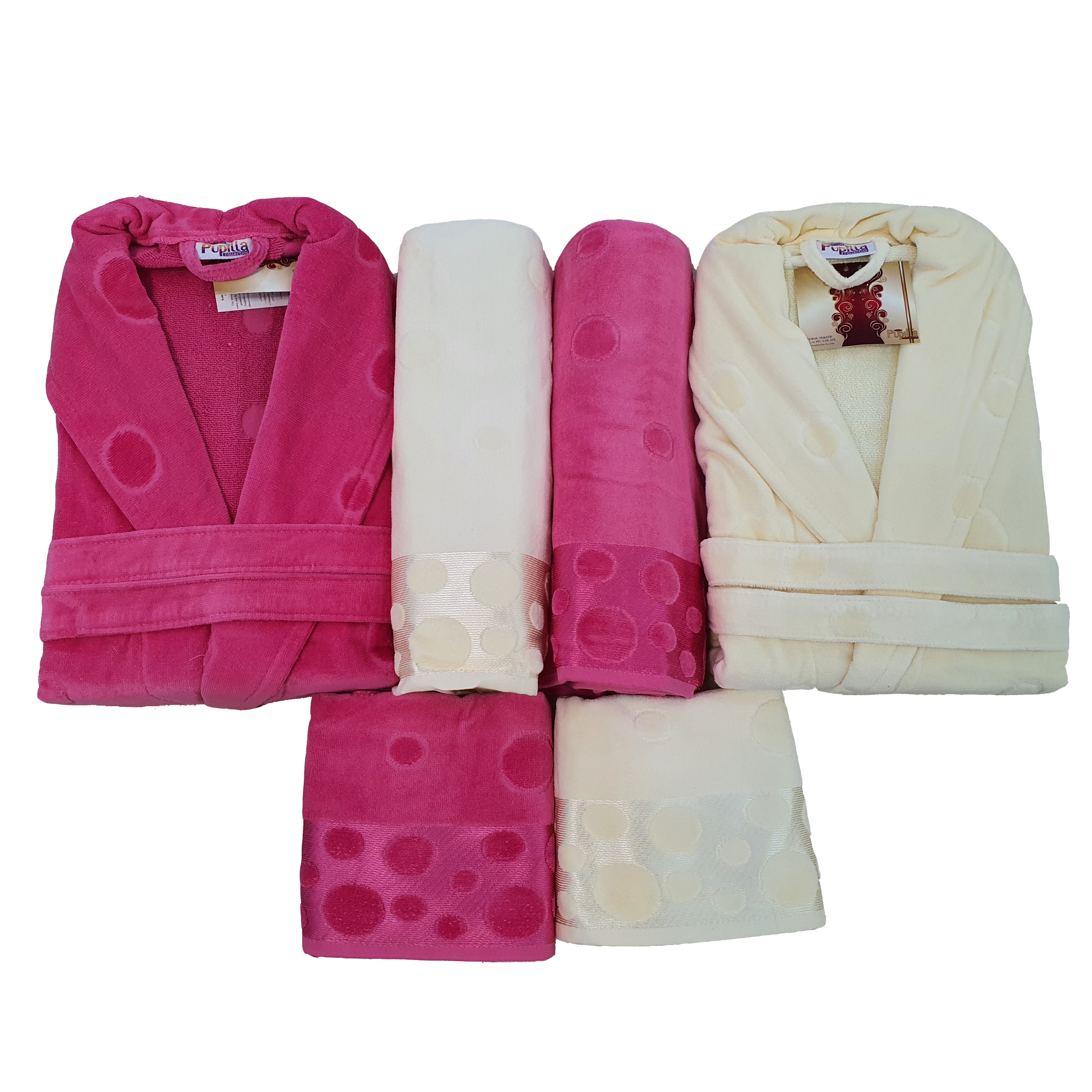 سرویس حوله پالتویی 6 تکه پاپیلا کد ST103