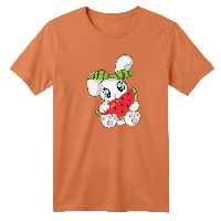 تی شرت آستین کوتاه بچگانه مدل خرگوش یلدایی کد 6 رنگ گلبهی