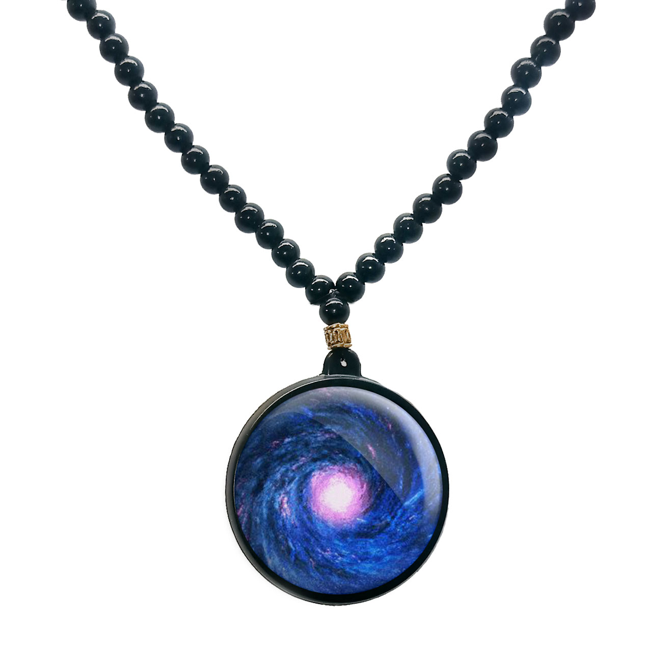 گردنبند پرمانه طرح سیاه چاله ها کد pmd.25878 مدل دو طرفه