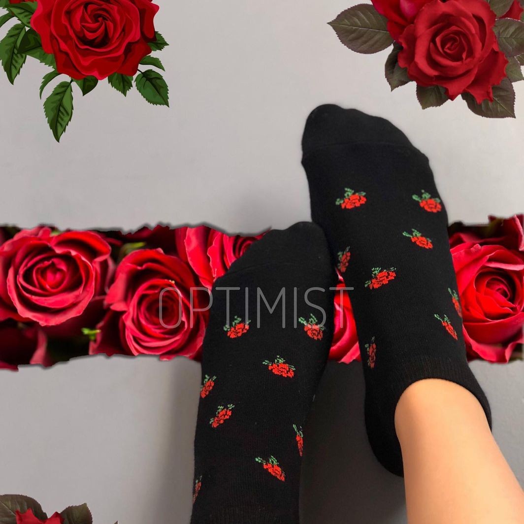 جوراب مچی گل رز نخ پنبه فری سایز