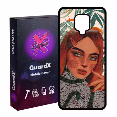 کاور گارد ایکس طرح دختر مدل Glass10331 مناسب برای گوشی موبایل شیائومی Redmi Note 9S / Note 9 Pro / Note 9 Pro Max