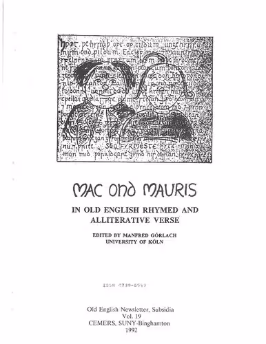 خرید و دانلود نسخه کامل کتاب Mac ond Mauris in Old English Rhymed and Alliterative Verse