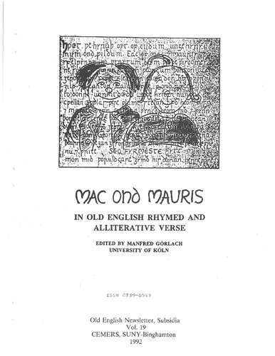 خرید و دانلود نسخه کامل کتاب Mac ond Mauris in Old English Rhymed and Alliterative Verse