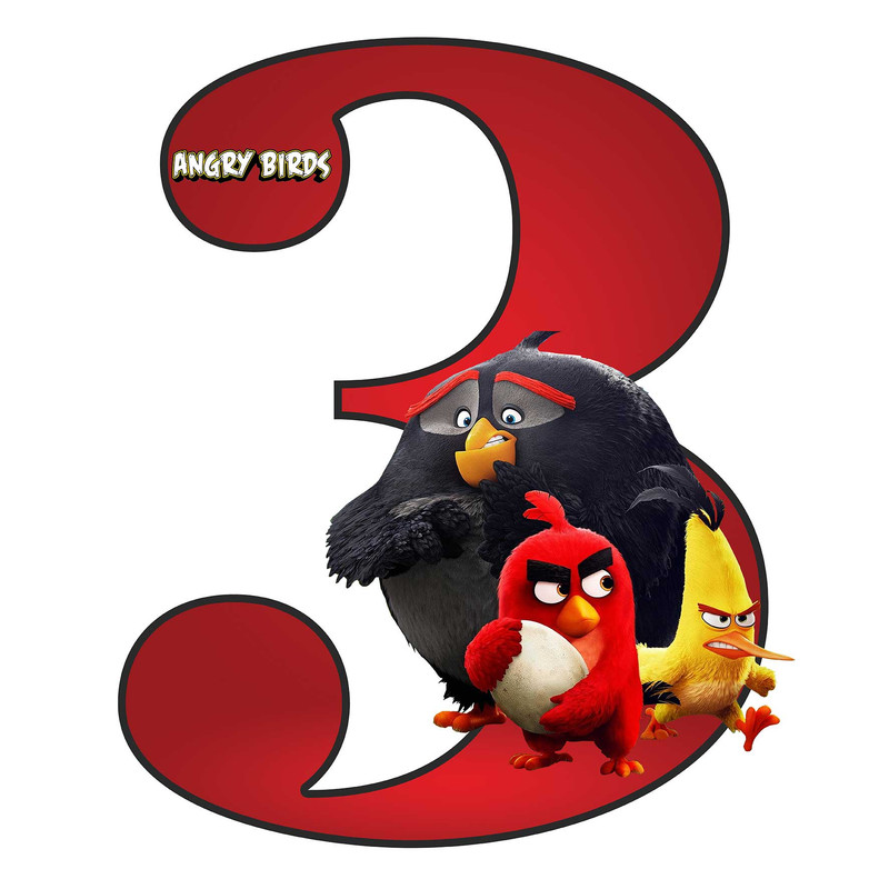 استند رومیزی مدل  تولد عدد 3 طرح انگری بردز کد 1216