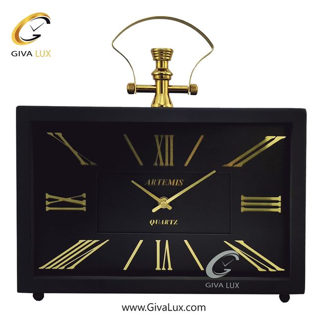 ساعت رومیزی اورجینال آرتمیس آلیاژ فلزی مشکی| کد رفرنس 20159، مدل: 2032Black Gold