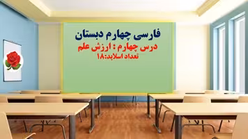 پاورپوینت فارسی چهارم دبستان درس چهارم ارزش علم