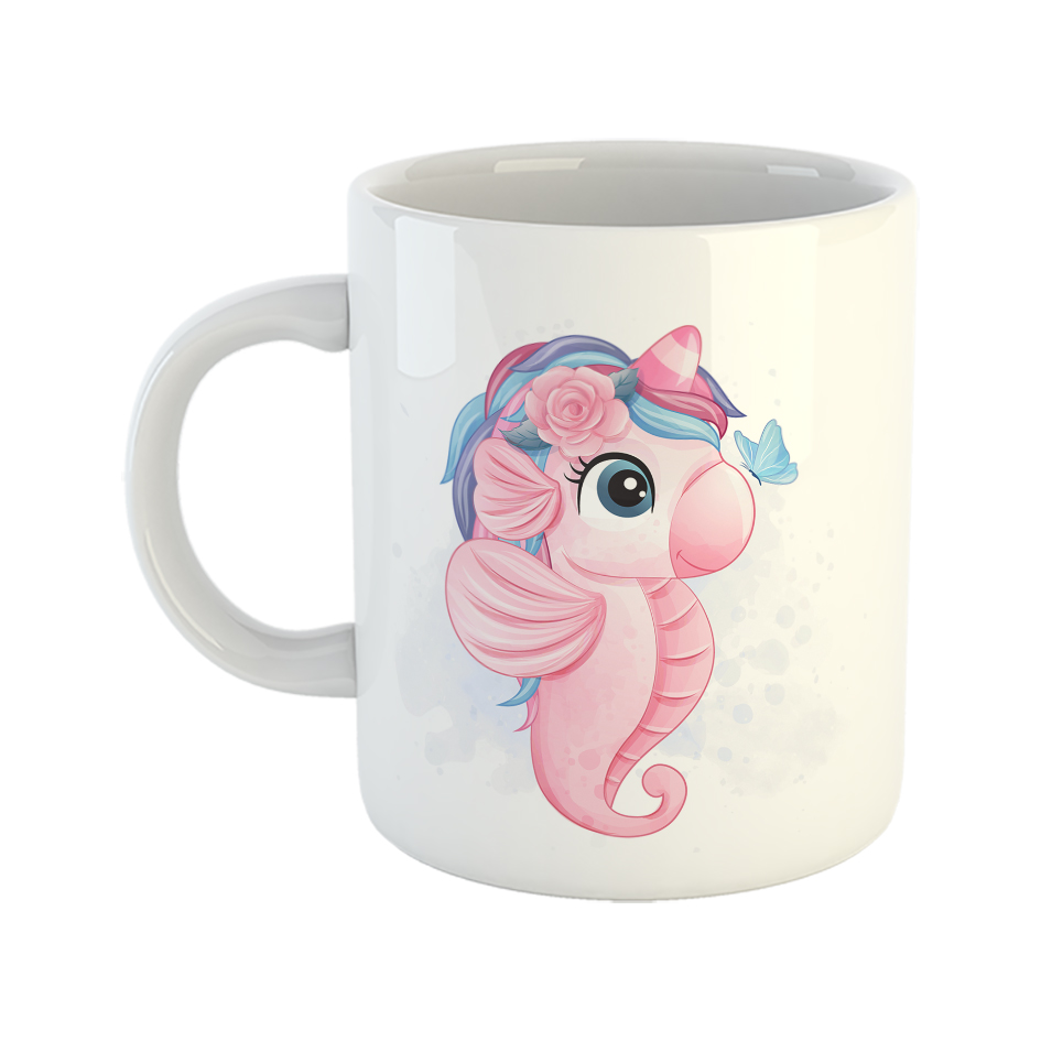 ماگ طرح اسب دریایی و پروانه مدل یونیکورن