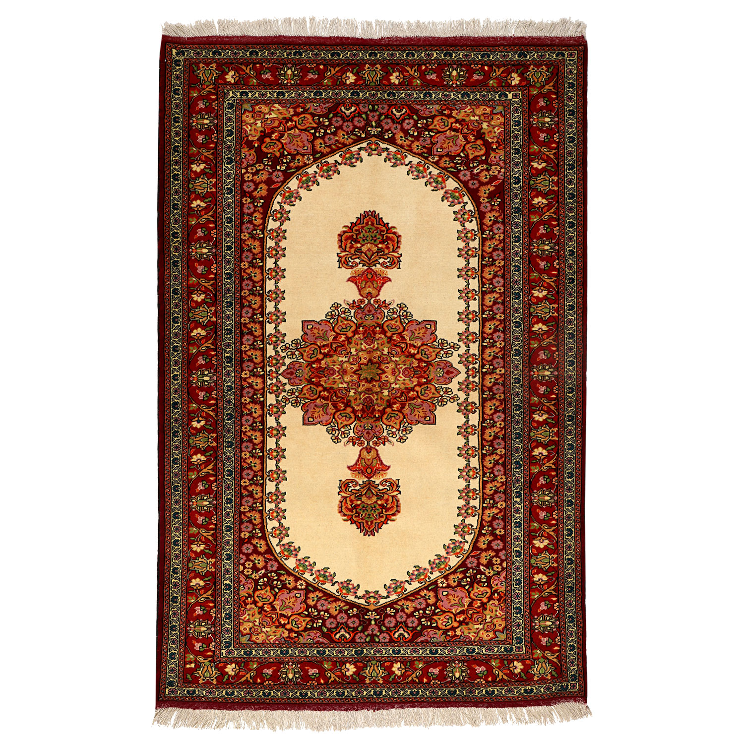 فرش دستبافت دو و نیم متری  طرح لچک ترنج مدل عشایری کد 99091024