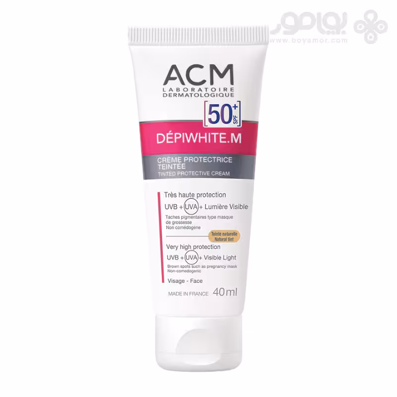 ضد آفتاب ضد لک رنگی ای سی ام مدل DEPIWHITE.M حاوی SPF50