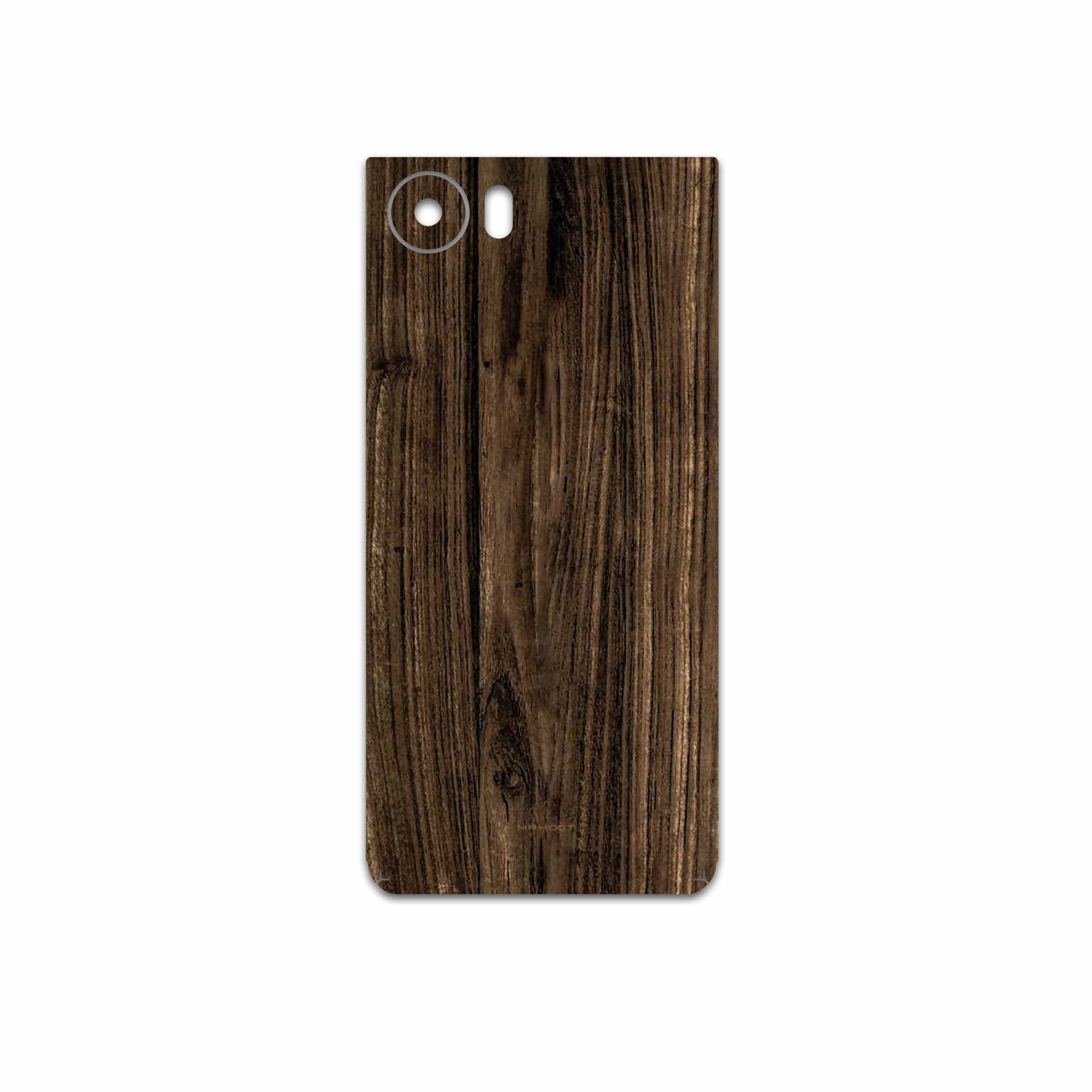 برچسب پوششی ماهوت مدل Dark-Walnut-Wood مناسب برای گوشی موبایل بلک بری KEYONE