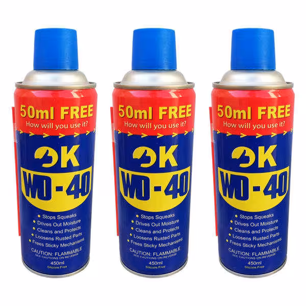 اسپری روان کننده اوکی مدل WD-40 زنگ بر حجم 450 میلی لیتر بسته 3 عددی