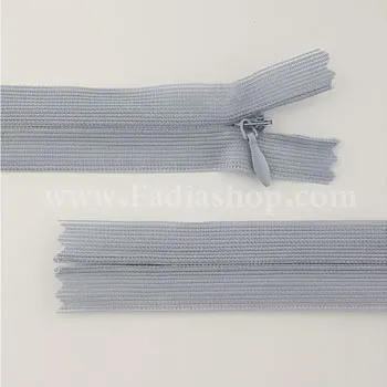 زیپ مخفی 20 طوسی نقره ای