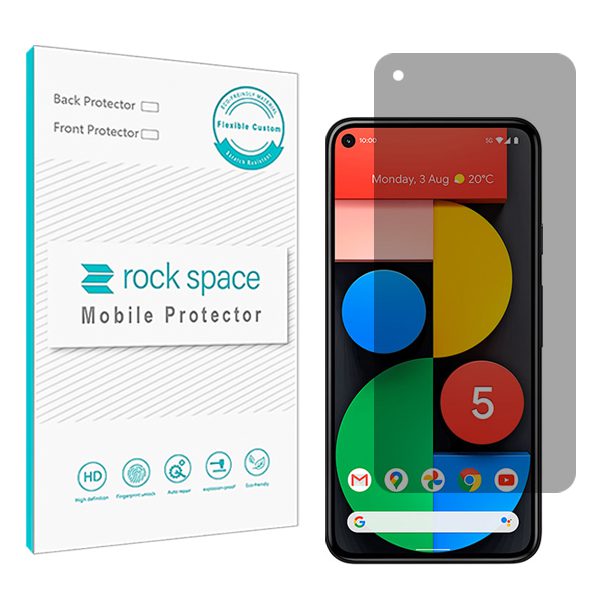 گلس گوگل Pixel 5 مدل نانو هیدروژل پرایوسی برند راک اسپیس کد S