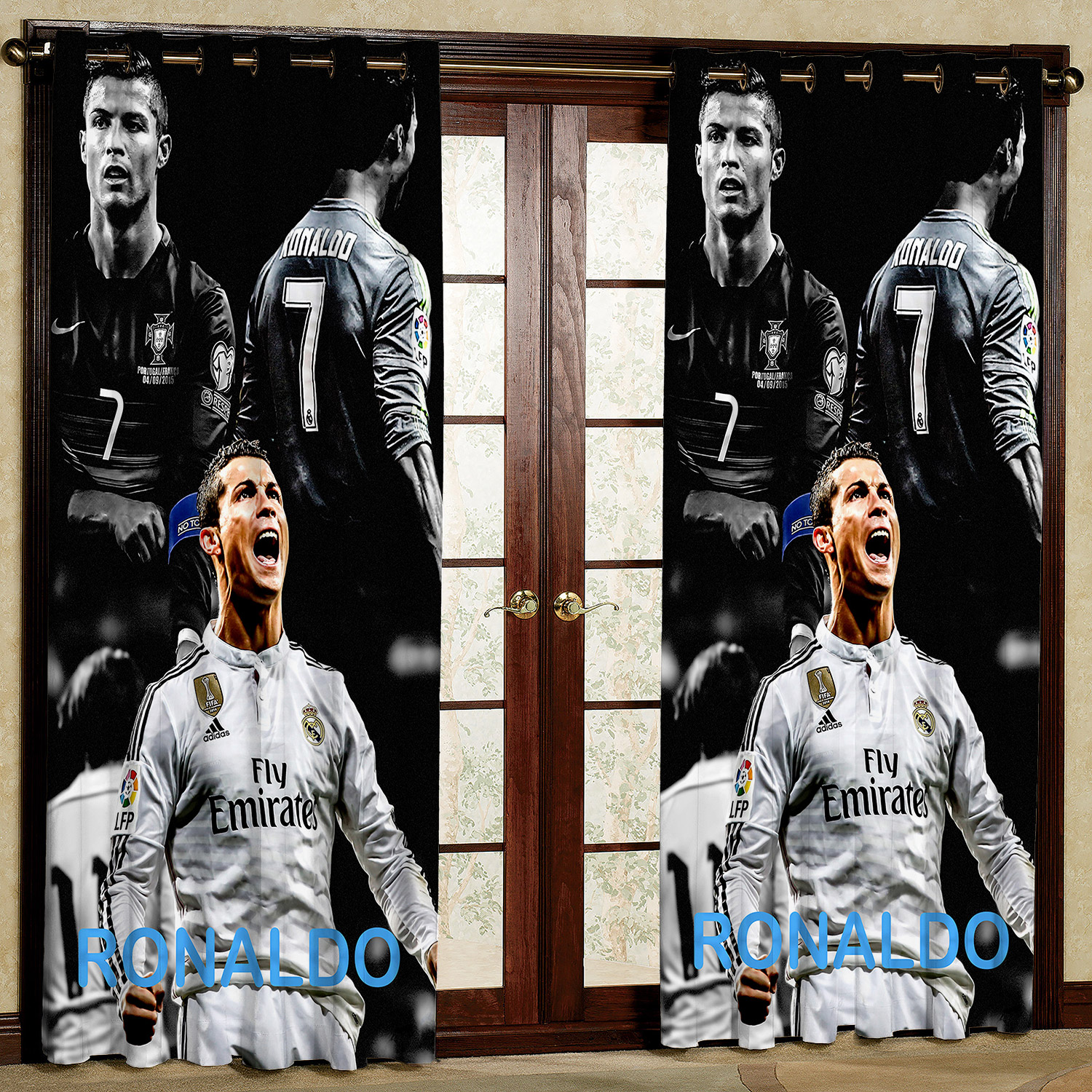   پرده مدل فوتبالی هازان پانچی کد 4687 سایز 140x200 سانتی متر