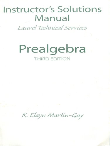 خرید و دانلود نسخه کامل کتاب Instructor's Solutions Manual for Prealgebra, Third Edition