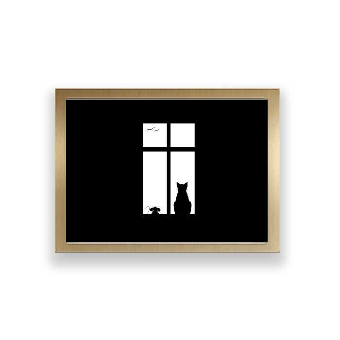 تابلو طرح فانتزی گربه 