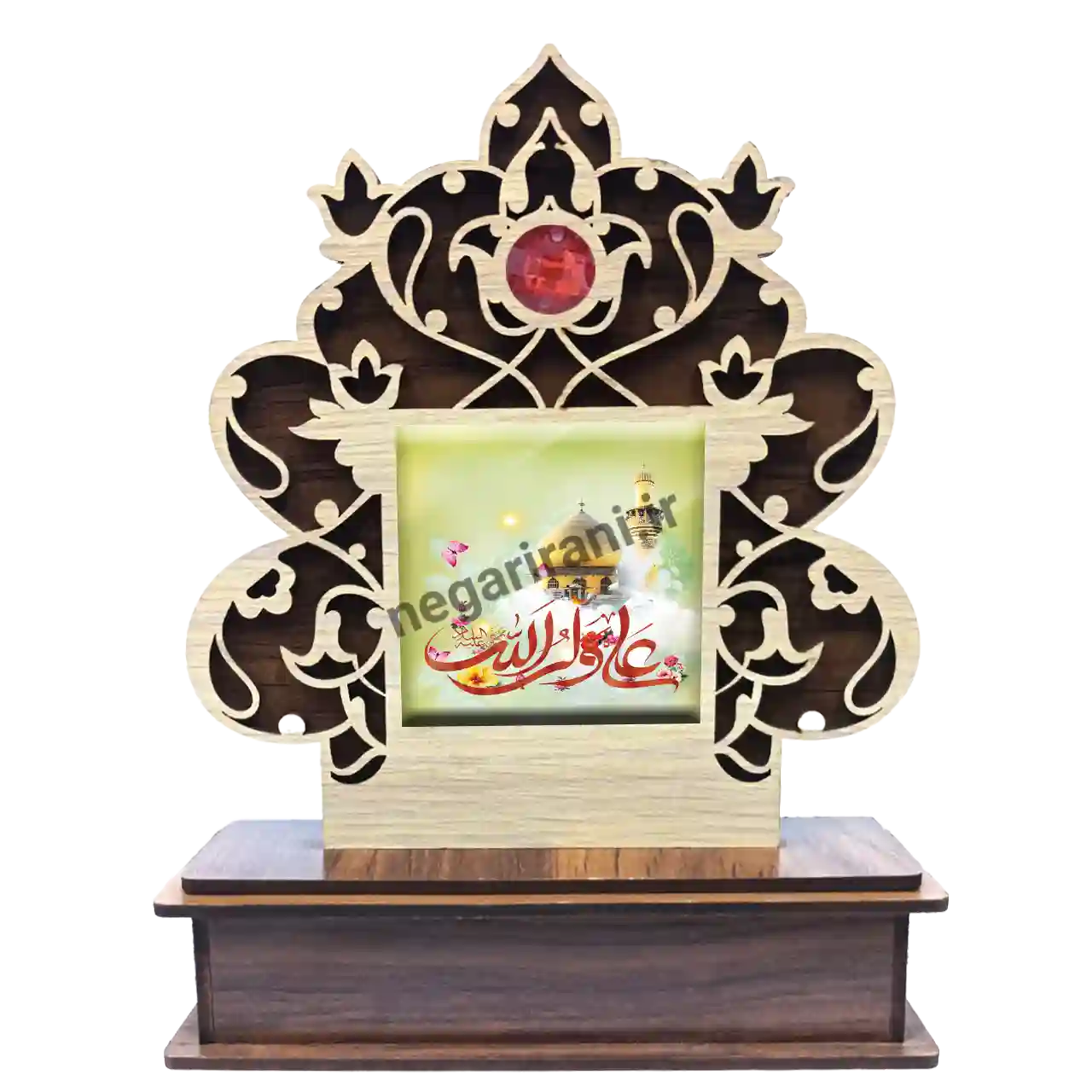 تندیس کاشی گلدار علی ولی الله مدل 2D 228