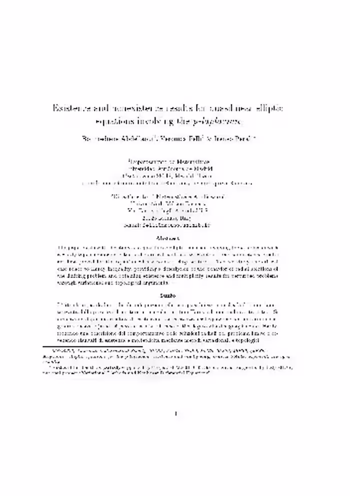 خرید و دانلود نسخه کامل کتاب Existence and nonexistence results for quasilinear elliptic equations involving the p-laplacian