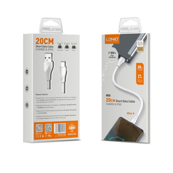 کابل شارژ آیفون LDNIO LS550 20CM - یاسین کامپیوتر