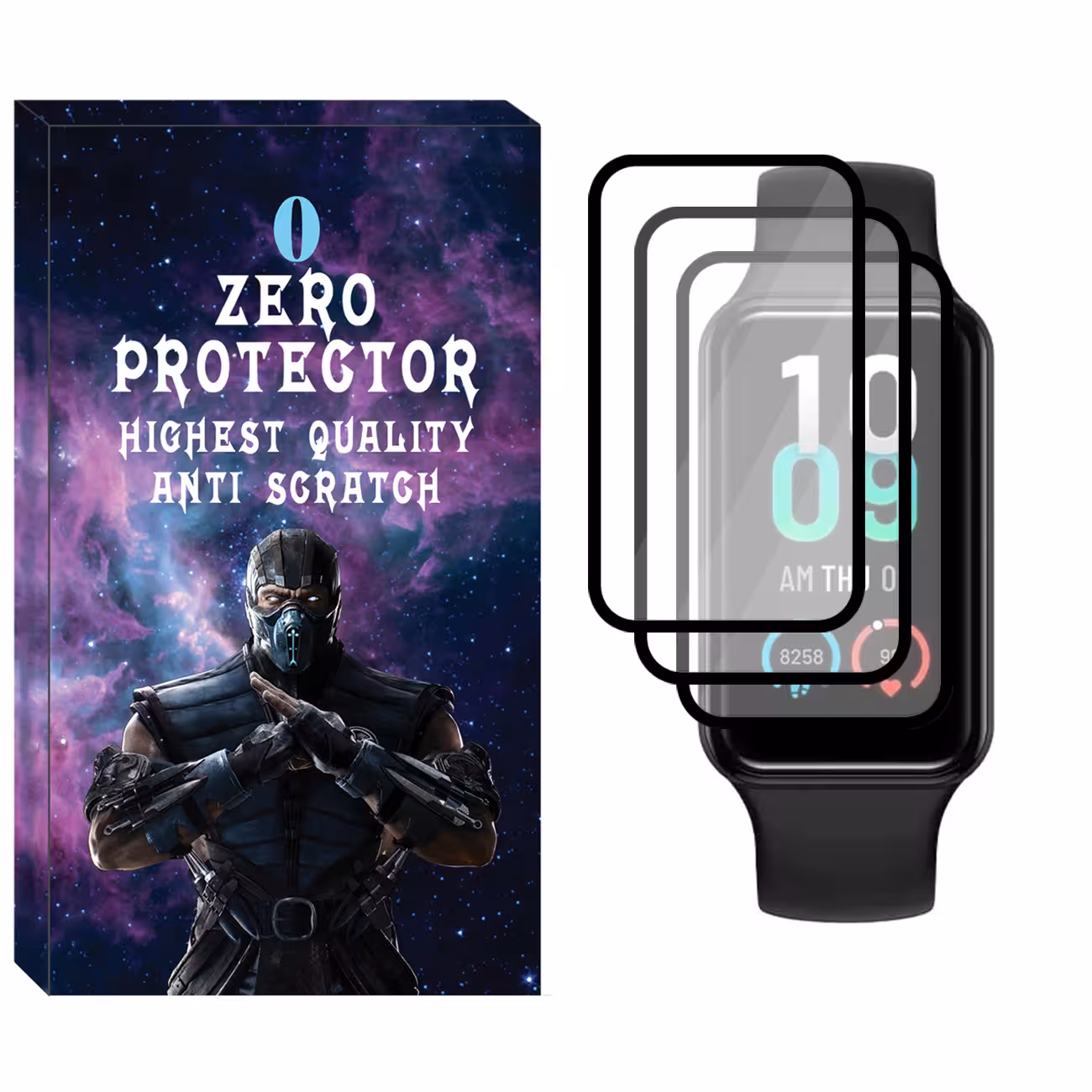 محافظ صفحه نمایش نانو زیرو مدل NZO مناسب برای ساعت هوشمند شیائومی Amazfit Band 7 بسته سه عددی