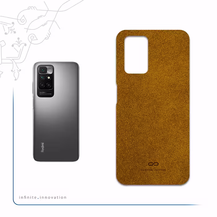 برچسب پوششی ماهوت مدل Brown-Chamois-Leather مناسب برای گوشی موبایل شیائومی Redmi 10