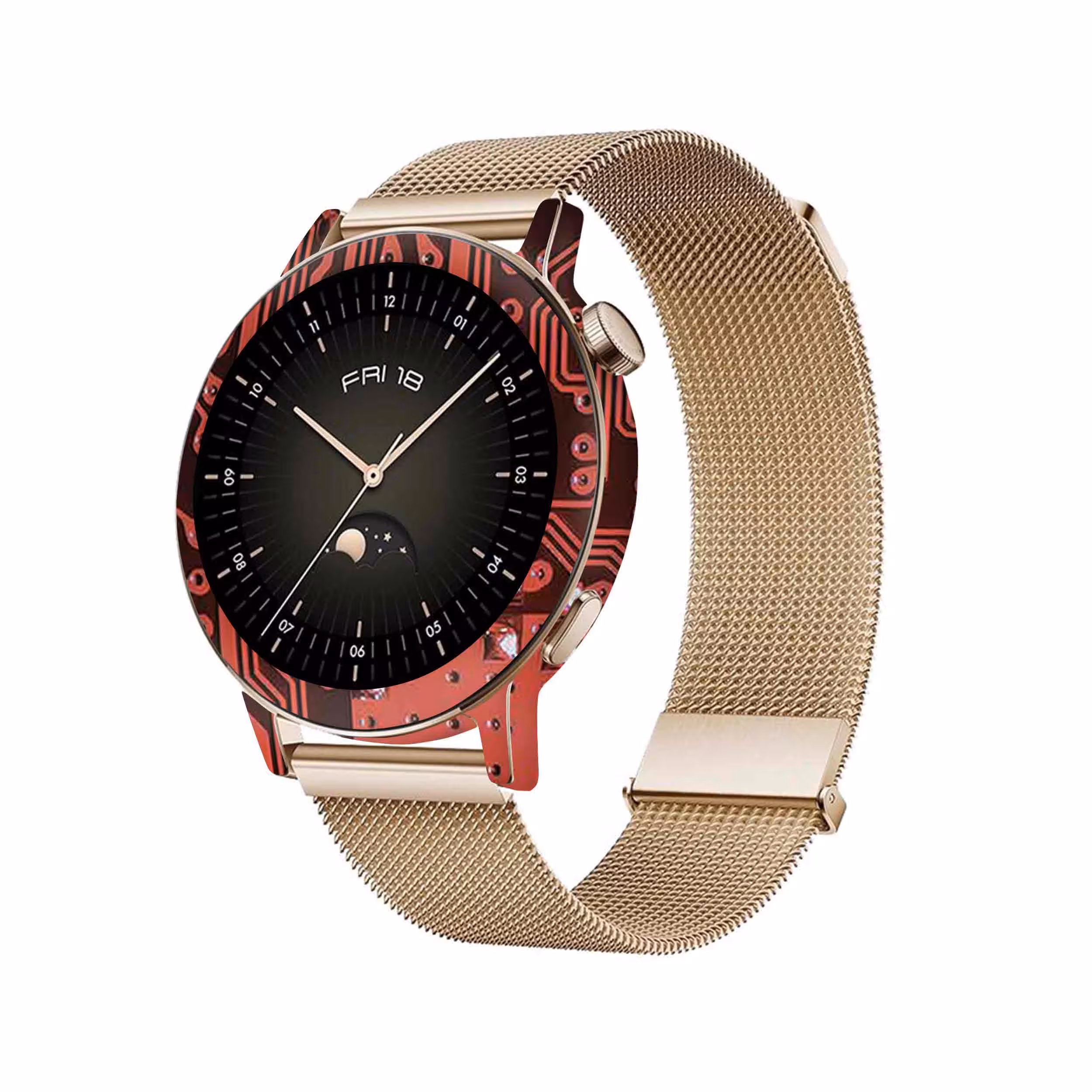 برچسب ماهوت طرح Red-Printed-Circuit-Board مناسب برای ساعت هوشمند هوآوی Watch GT 3 42mm