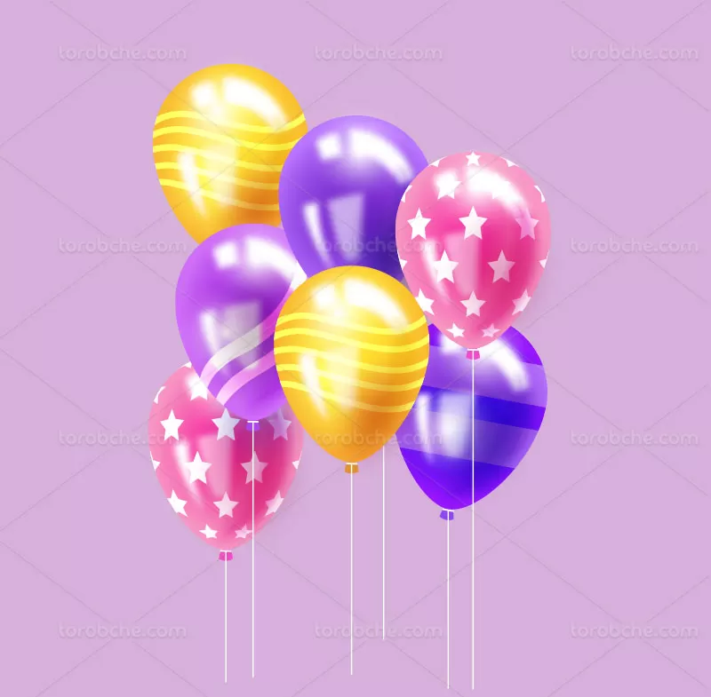 وکتور بادکنک رنگی | گرافیک با طعم تربچه