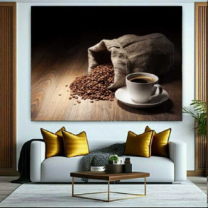 تابلو شاسی طرح فنجان مدل قهوه کد GR910 | دنیای قاب