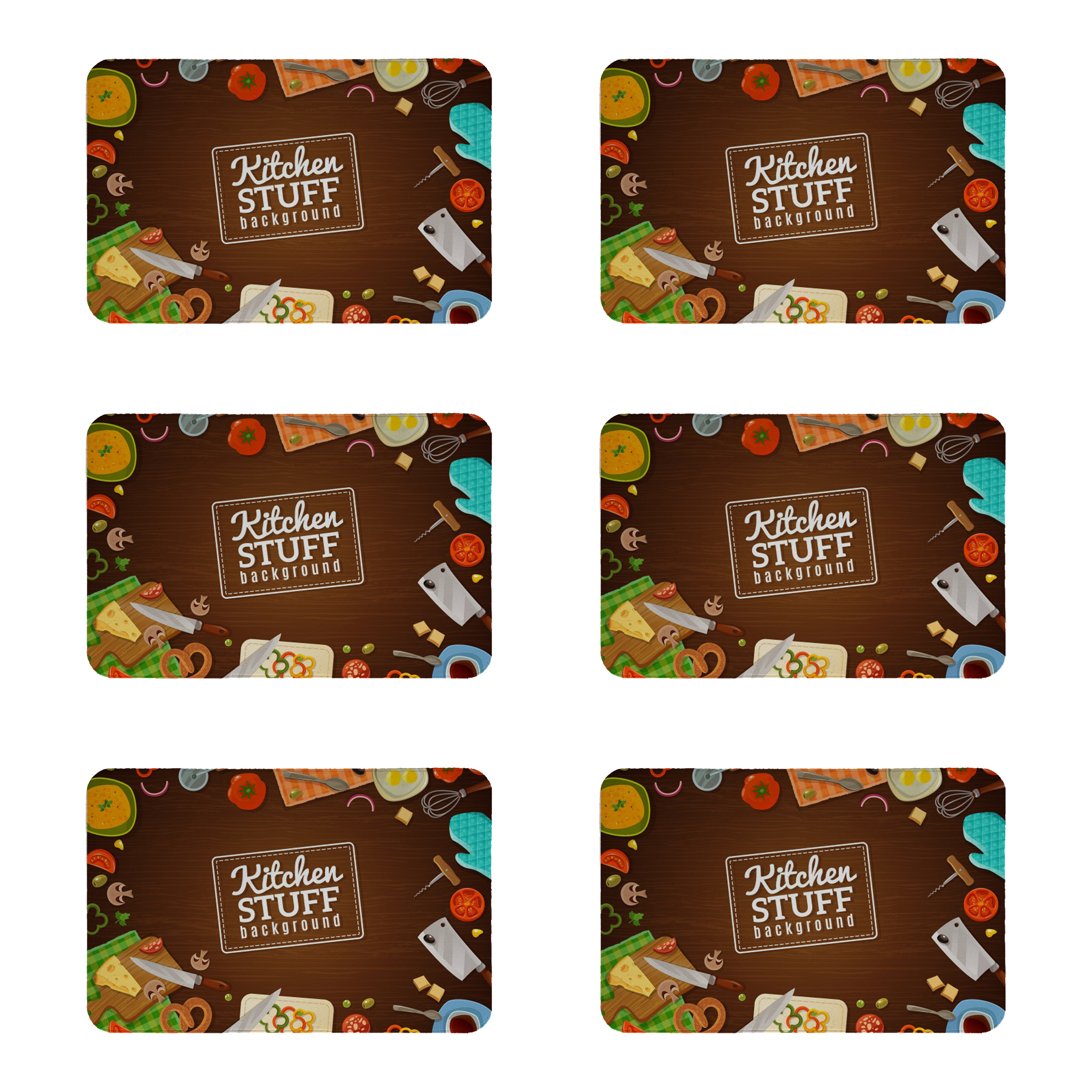 زیربشقابی طرح آشپزخانه کد 8083 بسته 6 عددی