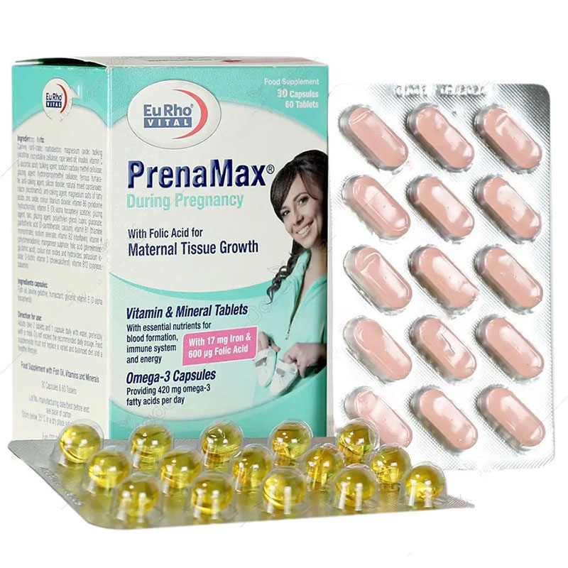 قرص پرینامکس دیورینگ پرگننسی یوروویتال 90 عدد/ Eurho Vital PrenaMax During Pregnancy