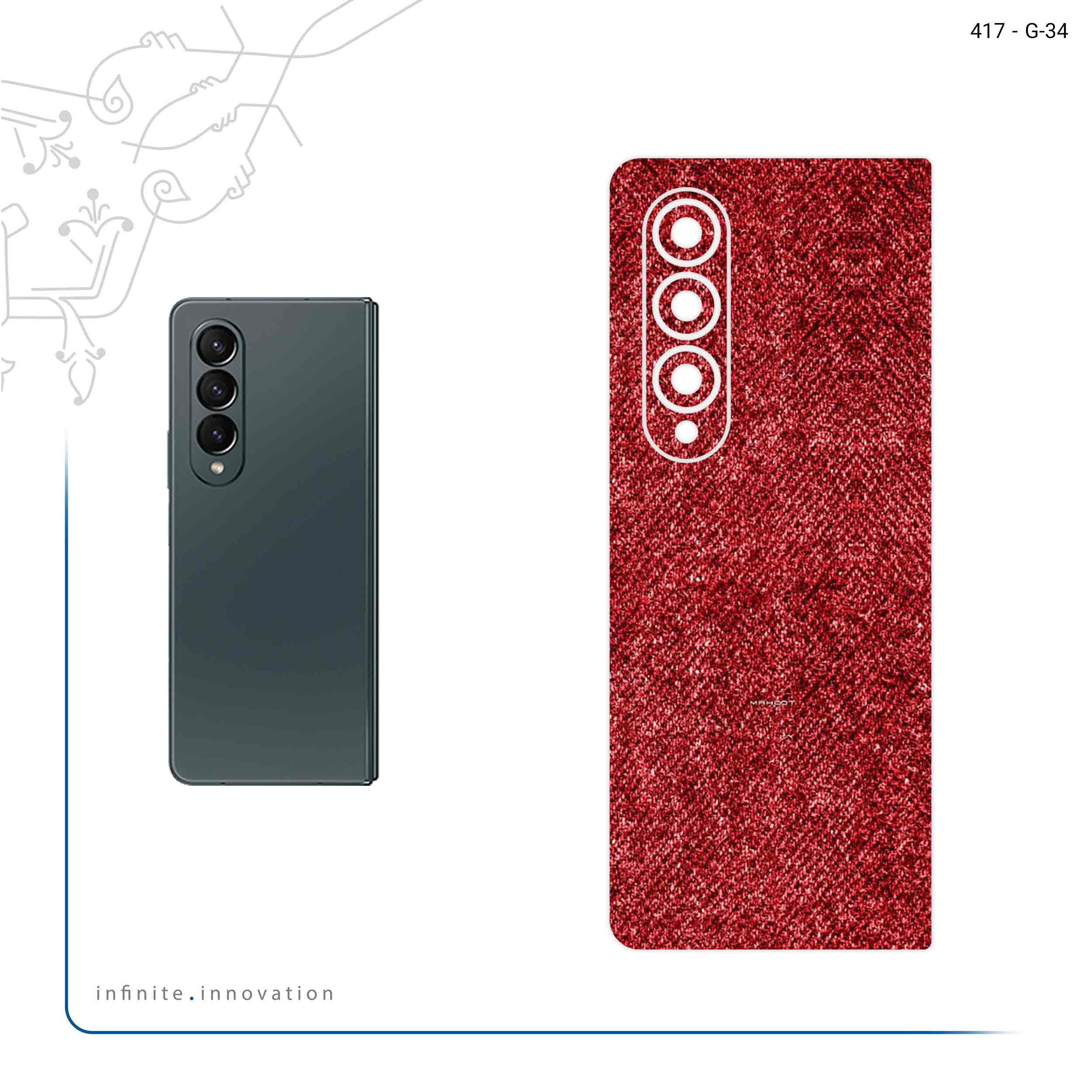 برچسب پوششی ماهوت مدل Fabric Texture 4 مناسب برای گوشی موبایل سامسونگ Galaxy Z Fold4