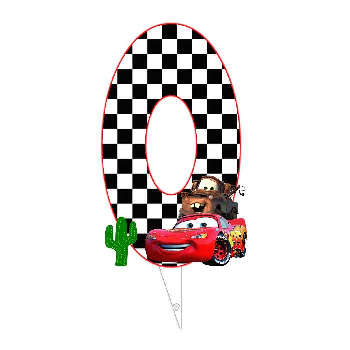  تاپر طرح عدد 0 مدل ماشین مک کوئین