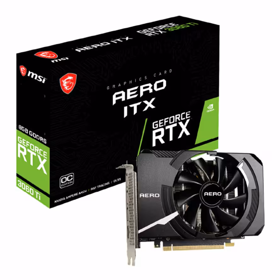کارت گرافیک ام اس آی GeForce RTX 3060 Ti AERO ITX 8G OC LHR