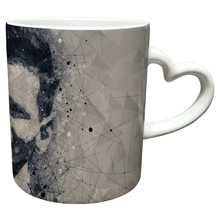 ماگ مدل دسته قلبی طرح مسی کد 54