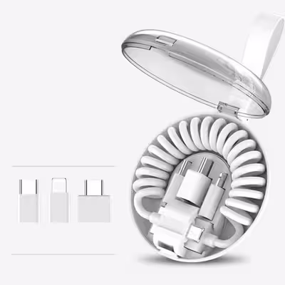 کابل تبدیل USB-C/USB به microUSB/لایتنینگ/USB-C مدل Spring طول 0.85 متر