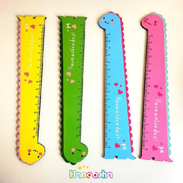 خط کش چوبی طرح دایناسور 15 سانتی